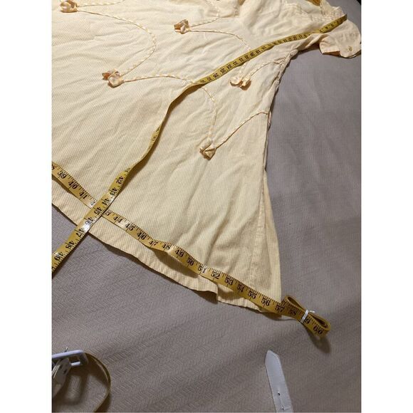 Vintage Yellow Gingham Fit & Flare Dress L - Picture 6 of 10